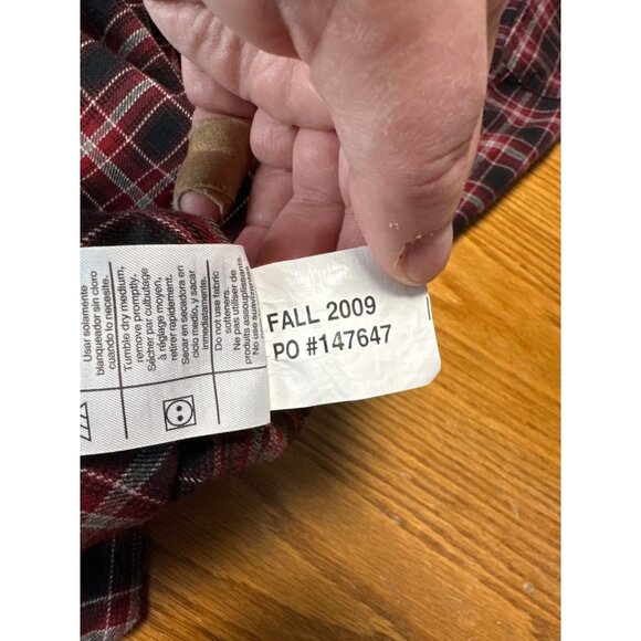 Carhartt Mens Red & Black Plaid Button Down Long Sleeve Flannel Shirt 2XL - Picture 9 of 10